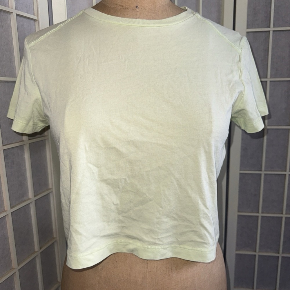 Victoria's Secret VS PINK Cotton Basic Light Green Crop Top Tee Shirt Sz XS NWT